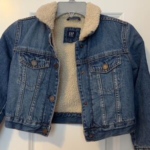 GAP Blue Denim Jacket with Cream Sherpa